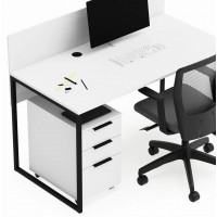 Письменный стол Crafto Тор с экраном и тумбой 02 белый / черный купить в Минске
