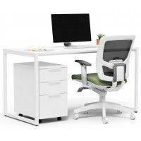 Письменный стол Crafto Тор с тумбой 06 белый