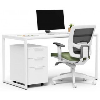 Письменный стол Crafto Тор с тумбой 06 белый