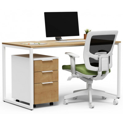 Письменный стол Crafto Тор с тумбой 07 дуб золотистый / белый купить в Минске