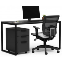 Письменный стол Crafto Тор с тумбой 08 графит / черный