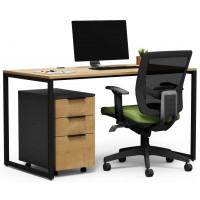 Письменный стол Crafto Тор с тумбой 09 золотистый дуб / черный