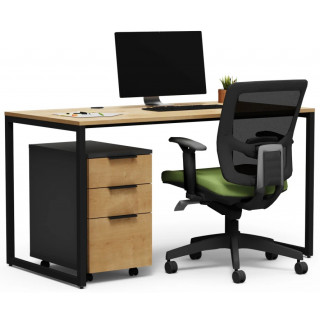 Письменный стол Crafto Тор с тумбой 09 золотистый дуб / черный Письменный стол Crafto Тор с тумбой 09 золотистый дуб / черный