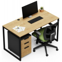 Письменный стол Crafto Тор с тумбой 09 золотистый дуб / черный купить в Минске Письменный стол Crafto Тор с тумбой 09 золотистый дуб / черный купить в Минске