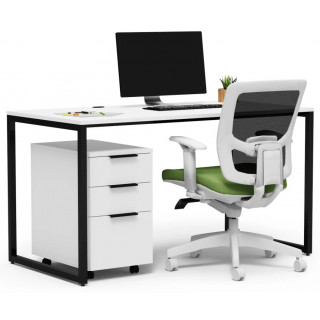 Письменный стол Crafto Тор с тумбой 10 белый / черный