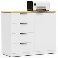 Тумба Crafto Вера 02 дуб золотистый / белый / черный