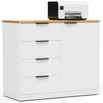 Тумба Crafto Вера 02 дуб золотистый / белый / черный купить в Минске