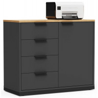 Тумба Crafto Вера 04 дуб золотистый / графит / черный