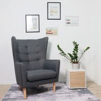 Кресло для отдыха Саари Twist 20 тёмно-серый (натуральные опоры) купить в Минске