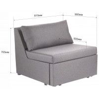 Кресло-кровать Такка Velutto 32 серый (черные опоры) купить в Минске