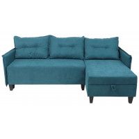 Диван-кровать Туули КП Prince Petrol лазурно-синий (черные опоры) купить в Минске