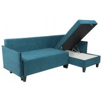 Диван-кровать Туули КП Prince Petrol лазурно-синий (черные опоры) купить в Минске