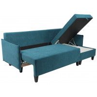 Диван-кровать Туули КП Prince Petrol лазурно-синий (черные опоры) купить в Минске