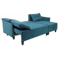 Диван-кровать Туули КП Prince Petrol лазурно-синий (черные опоры) купить в Минске