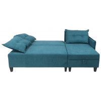 Диван-кровать Туули КП Prince Petrol лазурно-синий (черные опоры) купить в Минске