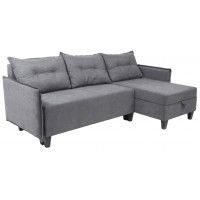 Диван-кровать Туули КП Velutto 32 серый (черные опоры)