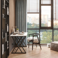 Письменный стол ДОМУС Хилтон 136х66 см белый/черный купить в Минске