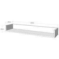 Полка открытая навесная ДОМУС ПН008 (120*25*14) белая купить в Минске