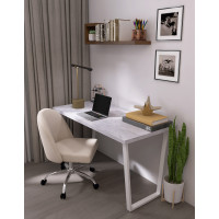 Письменный стол ДОМУС СП013 136х66 см бетон светлый/металл белый купить в Минске Письменный стол ДОМУС СП013 136х66 см бетон светлый/металл белый купить в Минске