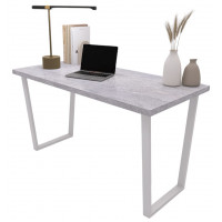 Письменный стол ДОМУС СП013 136х66 см бетон светлый/металл белый Письменный стол ДОМУС СП013 136х66 см бетон светлый/металл белый