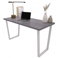 Письменный стол ДОМУС СП013 136х66 см бетон темный/металл белый