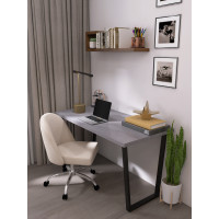 Письменный стол ДОМУС СП013 136х66 см бетон темный/металл черный купить в Минске