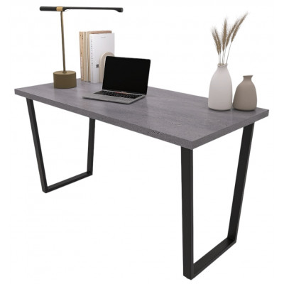 Письменный стол ДОМУС СП013 136х66 см бетон темный/металл черный купить в Минске