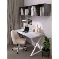 Письменный стол ДОМУС СП014 120х66 см бетон светлый/белый купить в Минске