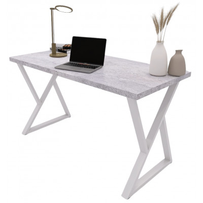 Письменный стол ДОМУС СП014 120х66 см бетон светлый/белый купить в Минске