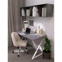 Письменный стол ДОМУС СП014 120х66 см бетон темный/белый купить в Минске