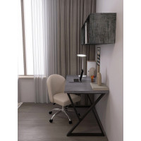 Письменный стол ДОМУС СП014 136х66 см бетон темный/черный купить в Минске