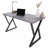 Письменный стол ДОМУС СП014 136х66 см бетон темный/черный