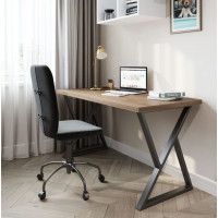 Письменный стол ДОМУС СП014 136х66 см орех темный/металл черный