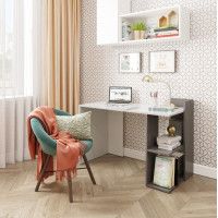 Письменный стол ДОМУС СП017 белый/серый правый