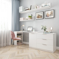 Письменный стол поворотный ДОМУС СТР06 140х50 см белый/белый купить в Минске