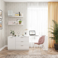 Письменный стол поворотный ДОМУС СТР06 140х50 см белый/белый купить в Минске