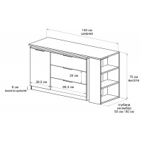 Письменный стол поворотный ДОМУС СТР06 140х50 см белый/белый купить в Минске