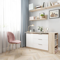 Письменный стол поворотный ДОМУС СТР06 140х50 см дуб сонома/белый