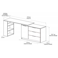 Письменный стол поворотный ДОМУС СТР06 140х60 см дуб сонома/белый купить в Минске