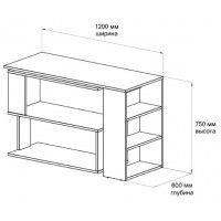Угловой поворотный стол ДОМУС СТР02  120x60 см белый купить в Минске