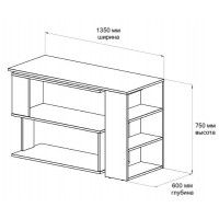 Угловой поворотный стол ДОМУС СТР02 135x60 см белый купить в Минске