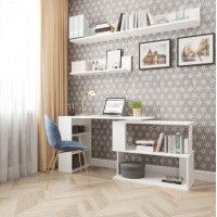 Угловой поворотный стол ДОМУС СТР02 135x50 см белый