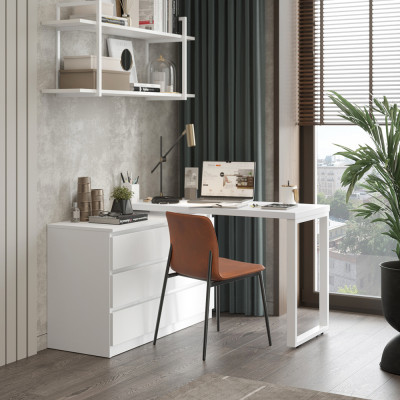 Письменный стол поворотный ДОМУС СТР07-Лофт 120х60 см белый/белый купить в Минске