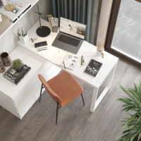 Письменный стол поворотный ДОМУС СТР07-Лофт 120х60 см белый/белый купить в Минске