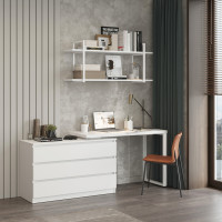 Письменный стол поворотный ДОМУС СТР07-Лофт 120х60 см белый/белый купить в Минске