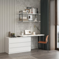 Письменный стол поворотный ДОМУС СТР07-Лофт 120х60 см белый/черный купить в Минске