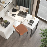 Письменный стол поворотный ДОМУС СТР07-Лофт 120х60 см белый/черный купить в Минске