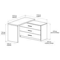 Письменный стол поворотный ДОМУС СТР07 120х50 см белый/белый купить в Минске