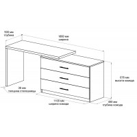 Письменный стол поворотный ДОМУС СТР07 120х50 см белый/белый купить в Минске