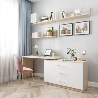 Письменный стол поворотный ДОМУС СТР07 120х60 см дуб сонома/белый купить в Минске